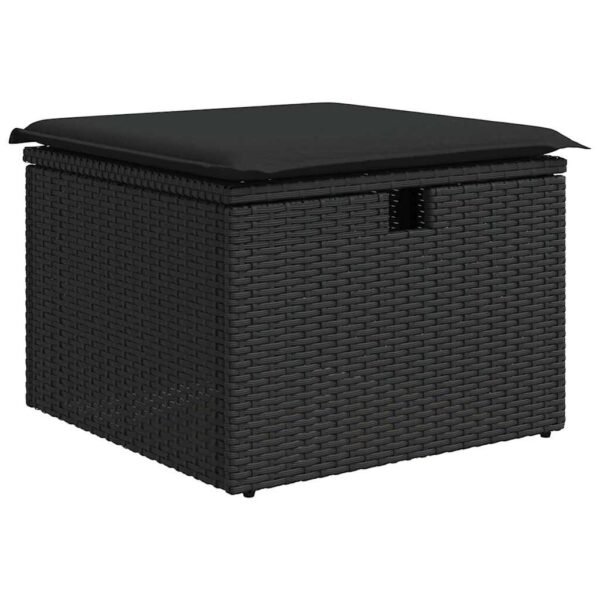 Garden Sofa Set with Cushion 8 pcs Black Poly Rattan