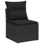 Garden Sofa Set with Cushion 6 pcs Black Poly rattan