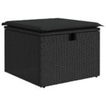 Garden Sofa Set with Cushion 6 pcs Black Poly rattan