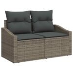 Garden Sofa Set with Cushion 8 pcs Grey Poly Rattan