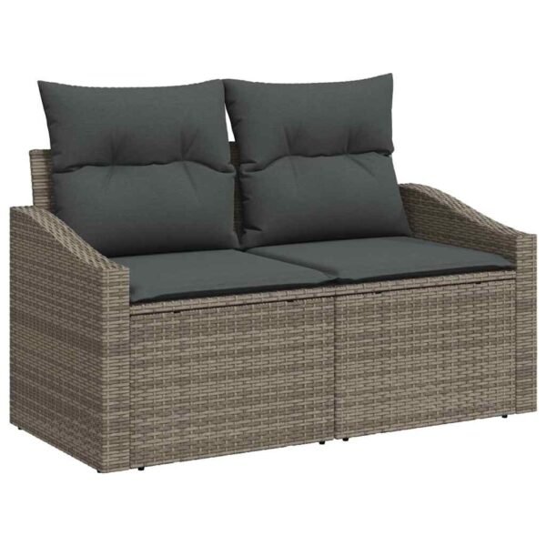 Garden Sofa Set with Cushion 8 pcs Grey Poly Rattan