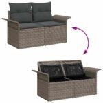 Garden Sofa Set with Cushion 6 pcs Grey Poly rattan