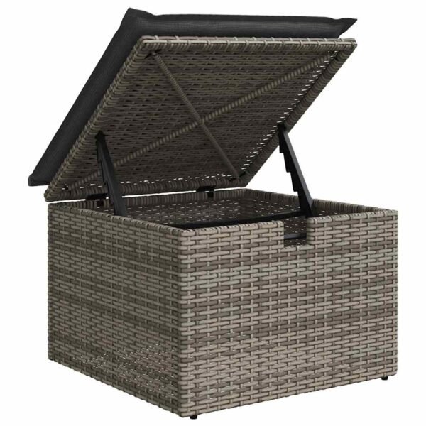 Garden Sofa Set with Cushion 6 pcs Grey Poly Rattan