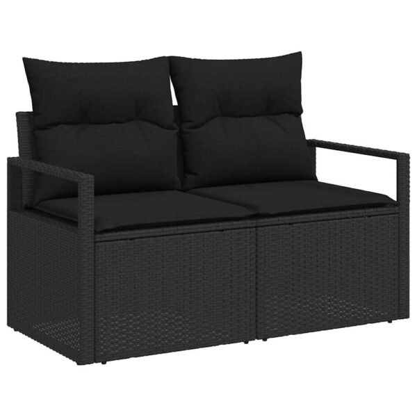 Garden Sofa Set with Cushion 4 pcs Black Poly rattan