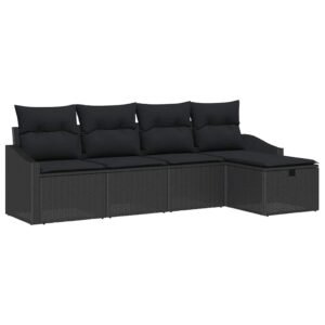 Sofa Set with Cushion 6 pcs Poly Rattan