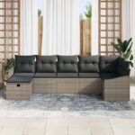 Sofa Set with Cushion 8 pcs Poly Rattan