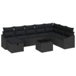 Sofa Set with Cushion 8 pcs Poly Rattan