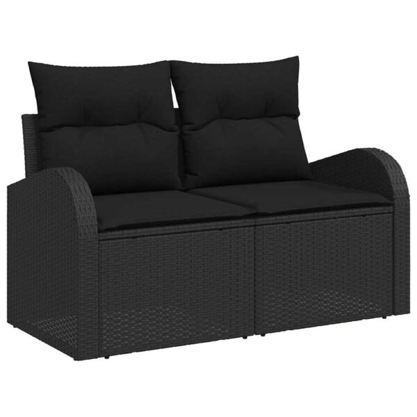 Garden Sofa Set with Cushion 7 pcs Black Poly rattan