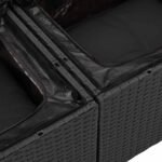 Garden Sofa Set with Cushion 7 pcs Black Poly rattan