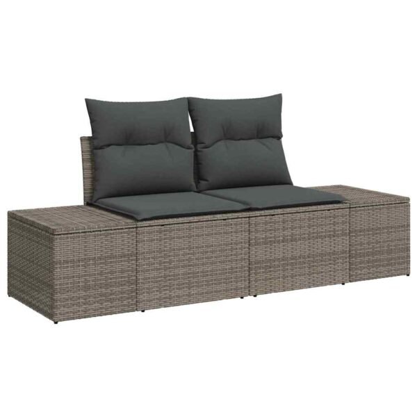 Garden Sofa Set Height-Adjustable 8 pcs Grey Poly Rattan