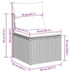 Garden Sofa Set with Cushion 8 pcs Black Poly Rattan