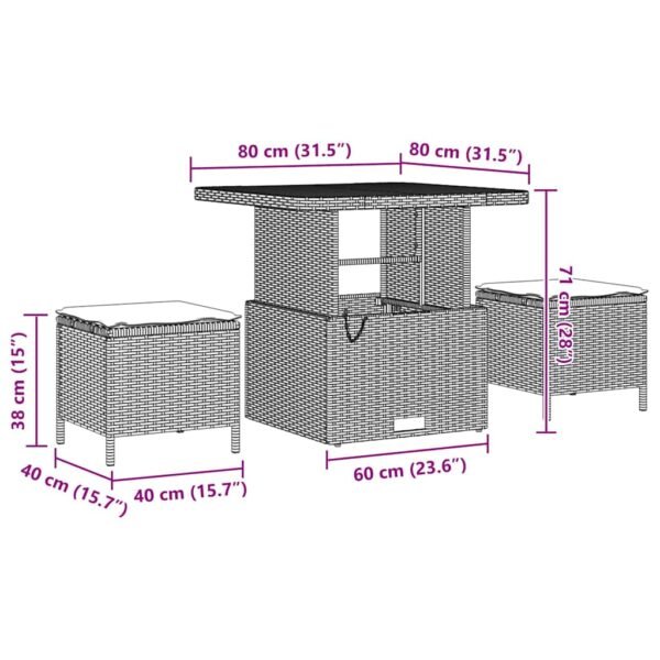 Garden Sofa Set with Cushion 8 pcs Black Poly Rattan