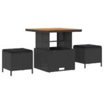 Garden Sofa Set with Cushion 8 pcs Black Poly Rattan