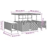 Garden Sofa Set with Cushion 8 pcs Black Poly Rattan