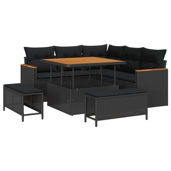Garden Sofa Set 8 pcs Black Poly Rattan