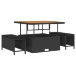 Garden Sofa Set 8 pcs Black Poly Rattan