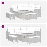 Garden Sofa Set 8 pcs Black Poly Rattan