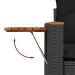 Garden Sofa Set 8 pcs Black Poly Rattan