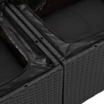 Garden Sofa Set with Cushion 11 pcs Black Poly Rattan