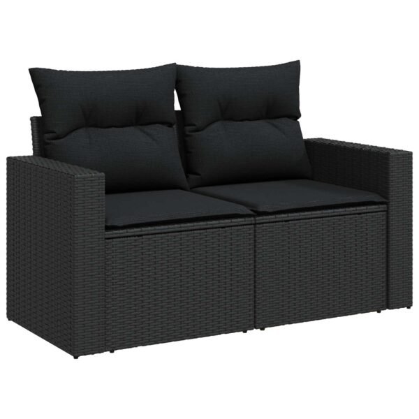 Garden Sofa Set with Cushion 12 pcs Black Poly Rattan