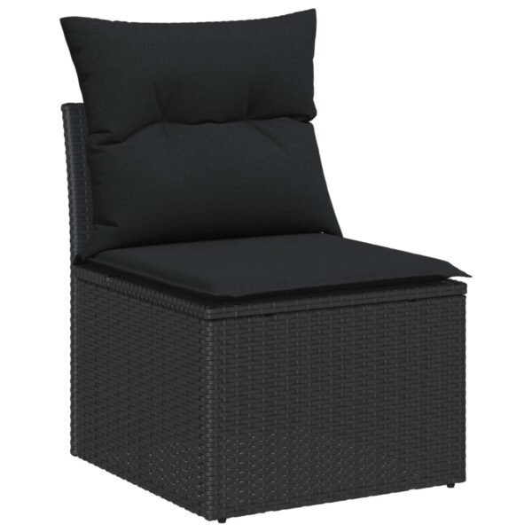 Garden Sofa Set with Cushion 12 pcs Black Poly Rattan