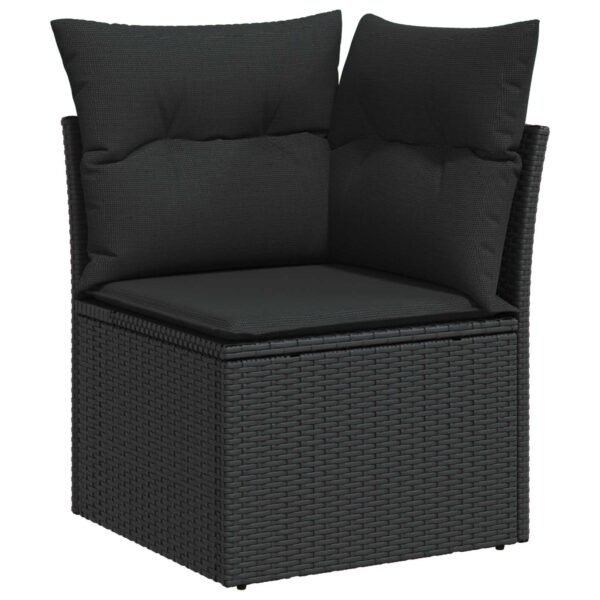 Garden Sofa Set with Cushion 11 pcs Black Poly Rattan