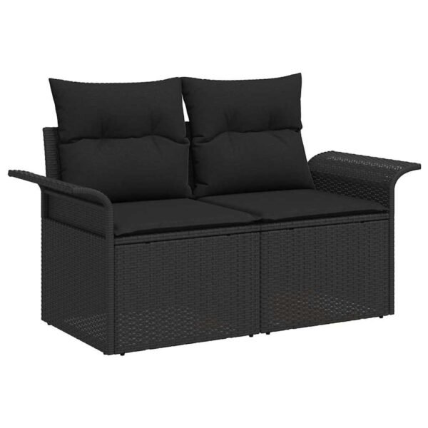 Garden Sofa Set with Cushion with Storage 12 pcs Black