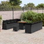 Garden Sofa Set with Cushion with Storage Black 80 x 80 x 71 cm
