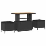 Garden Sofa Set with Cushion 12 pcs Black Poly rattan