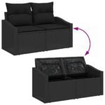 Garden Sofa Set with Cushion 13 pcs Black Poly rattan