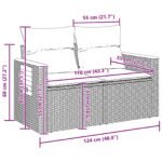 Garden Sofa Set with Cushion 11 pcs Black Poly Rattan