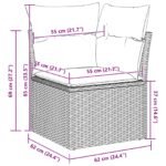 Garden Sofa Set with Cushion 11 pcs Black Poly Rattan