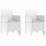 Garden Chair 2 pcs White 53 x 49 x 85 cm Polypropylene