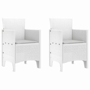Garden Chair 2 pcs White 53 x 49 x 85 cm Polypropylene