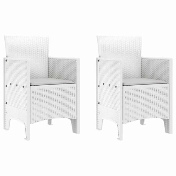Garden Chair 2 pcs White 53 x 49 x 85 cm Polypropylene