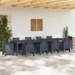 Garden Table Anthracite 350 x 100 x 74 cm Poly Rattan