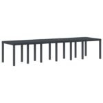 Garden Table Anthracite 350 x 100 x 74 cm Poly Rattan