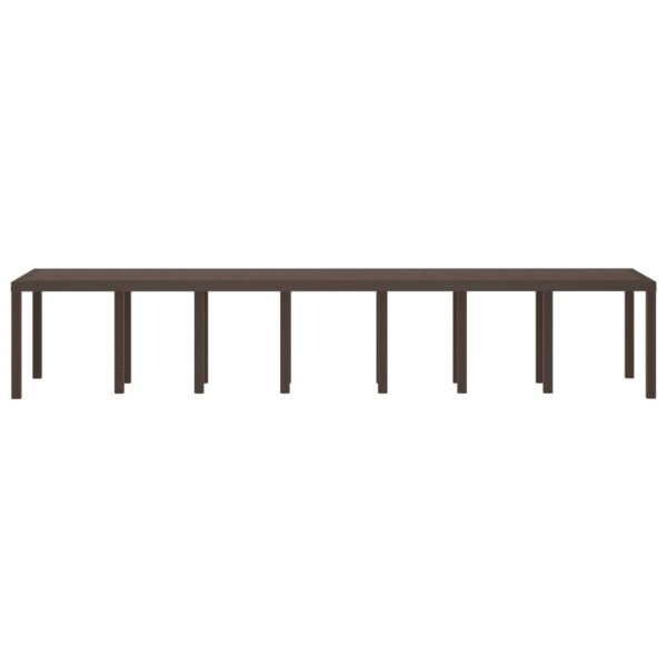 Garden Table Brown 400 x 100 x 73 cm Poly Rattan