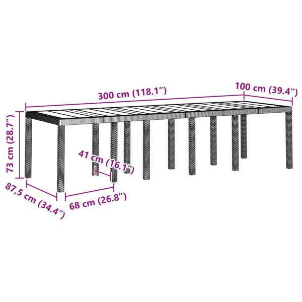 Garden Dining Set 13 pcs Brown and Anthracite