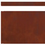 Lawn Edging 4 pcs Rusty 450 x 0.05 x 15 cm Weathering Steel