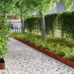 Lawn Edging 4 pcs Rusty 450 x 0.05 x 15 cm Weathering Steel