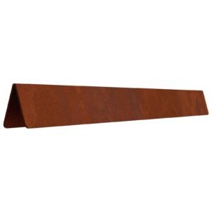 Lawn Edging 4 pcs Rusty 450 x 0.05 x 15 cm Weathering Steel