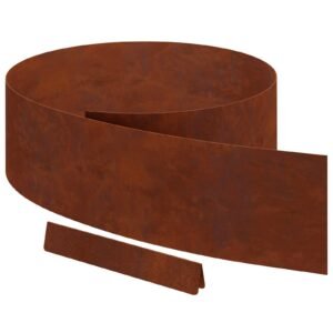 Lawn Edging 4 pcs Rusty 450 x 0.05 x 20 cm Weathering Steel