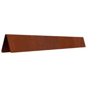 Lawn Edging 4 pcs Rusty 450 x 0.05 x 20 cm Weathering Steel
