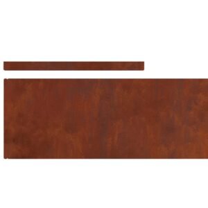 Lawn Edging 4 pcs Rusty 450 x 0.05 x 20 cm Weathering Steel