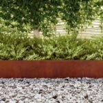 Lawn Edging 4 pcs Rusty 450 x 0.05 x 25 cm Weathering Steel