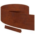 Lawn Edging 4 pcs Rusty 450 x 0.05 x 25 cm Weathering Steel