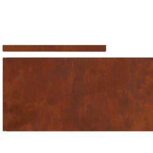 Lawn Edging 4 pcs Rusty 450 x 0.05 x 25 cm Weathering Steel