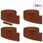 Lawn Edging 4 pcs Rusty 450 x 0.05 x 25 cm Weathering Steel