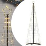 LED Christmas Tree Warm White 100.5 x 100.5 x 304 cm Iron